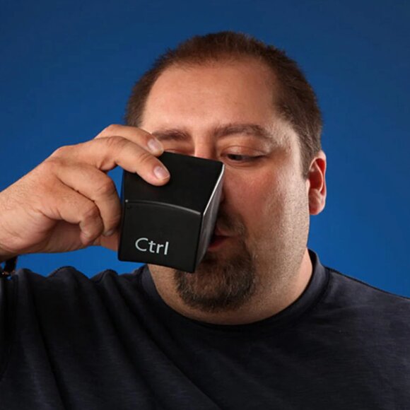(Set of x3) Ctrl-Alt-Del - Computer Key Mug/Bowl Set - Black with White Text - Picture 6 of 8
